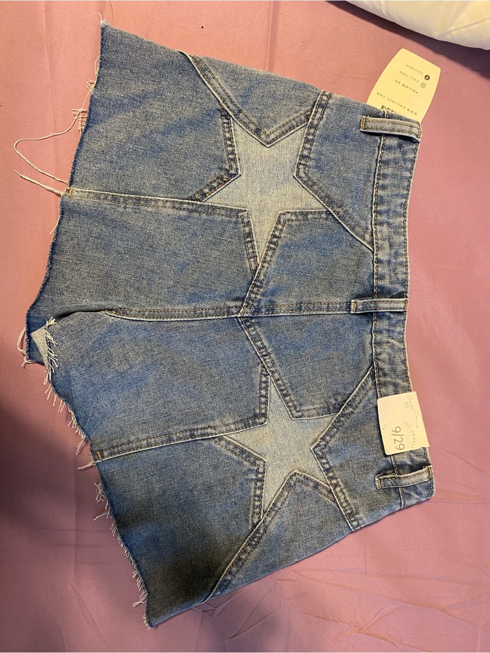 Star Denim Shorts - Blue - Picture 1 of 2